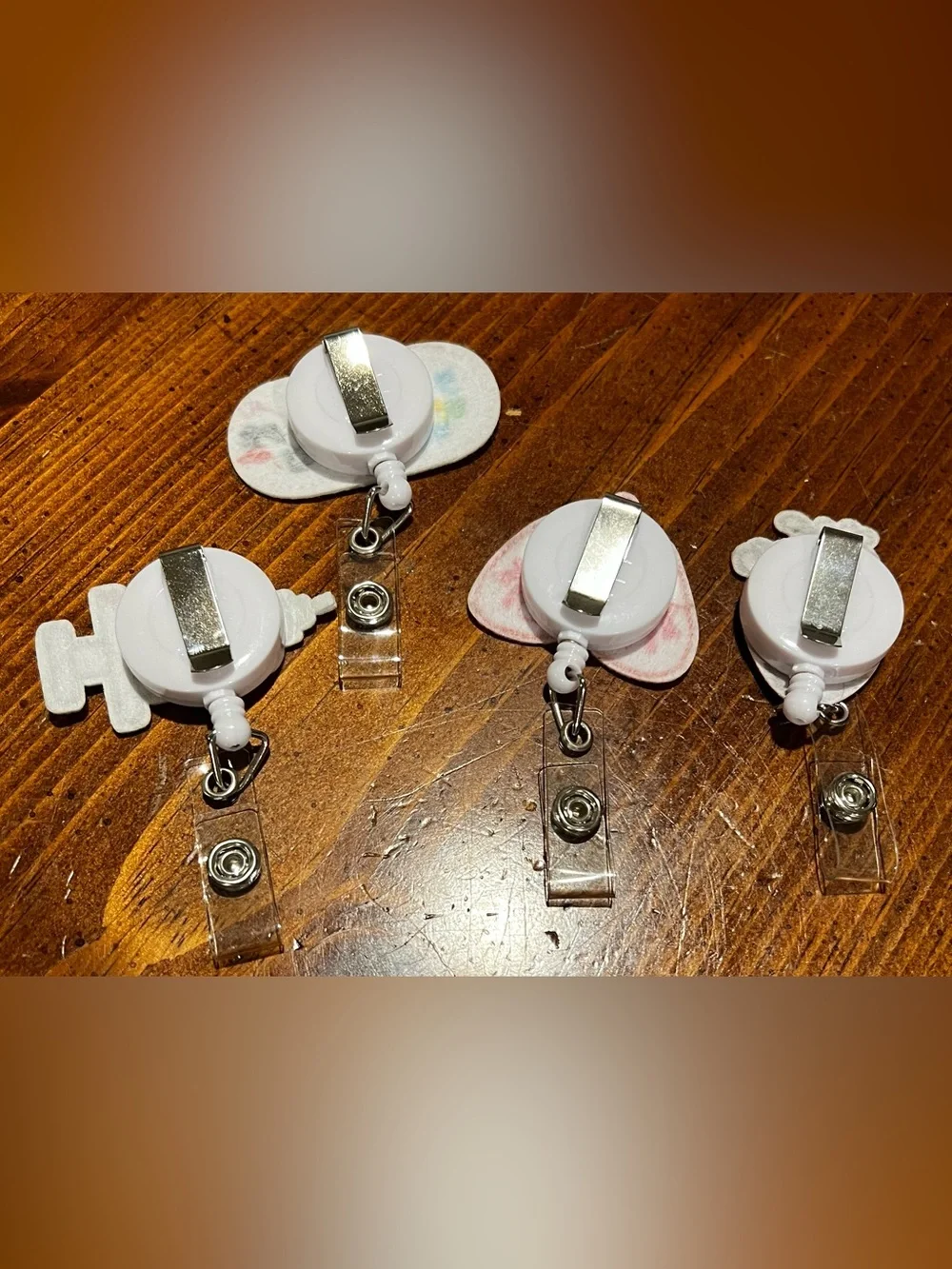 NWOT lot of 4 Badge Reels For NURSE RN Tech Retractable Reel ID Holders medical
